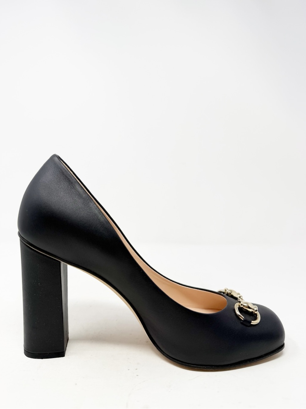 Gucci Horsebit Block Heel Black Leather Heels Womens Size EU 38 - Picture 7 of 11